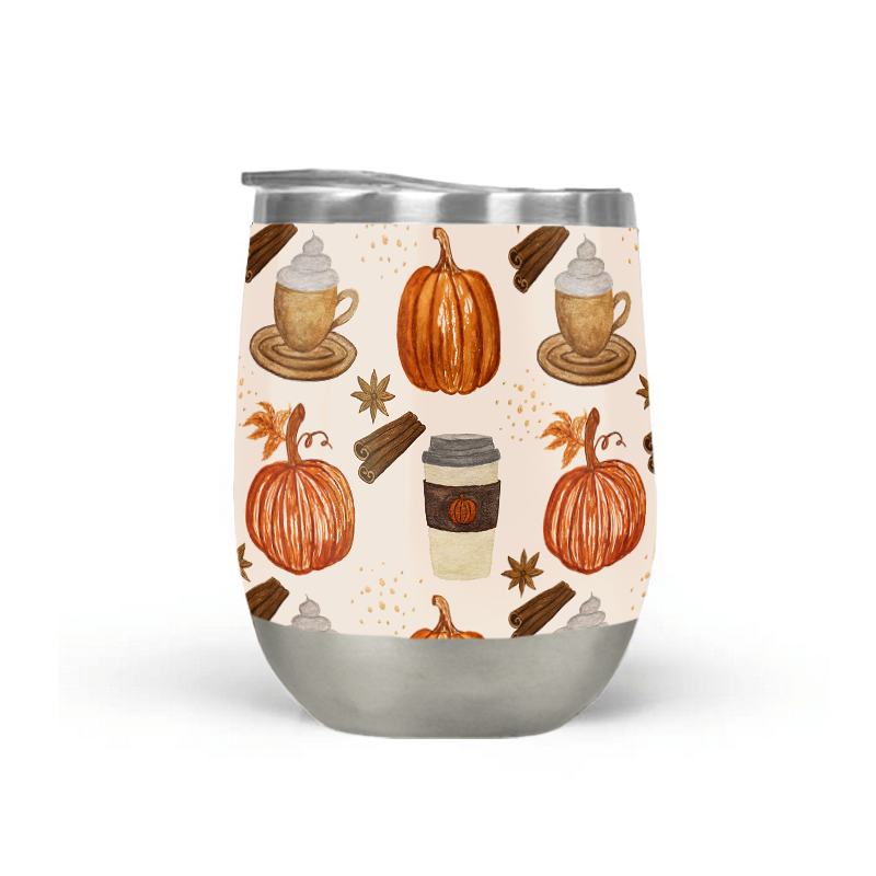 Pumpkin Spice Coffee Stemless Wine Tumbler